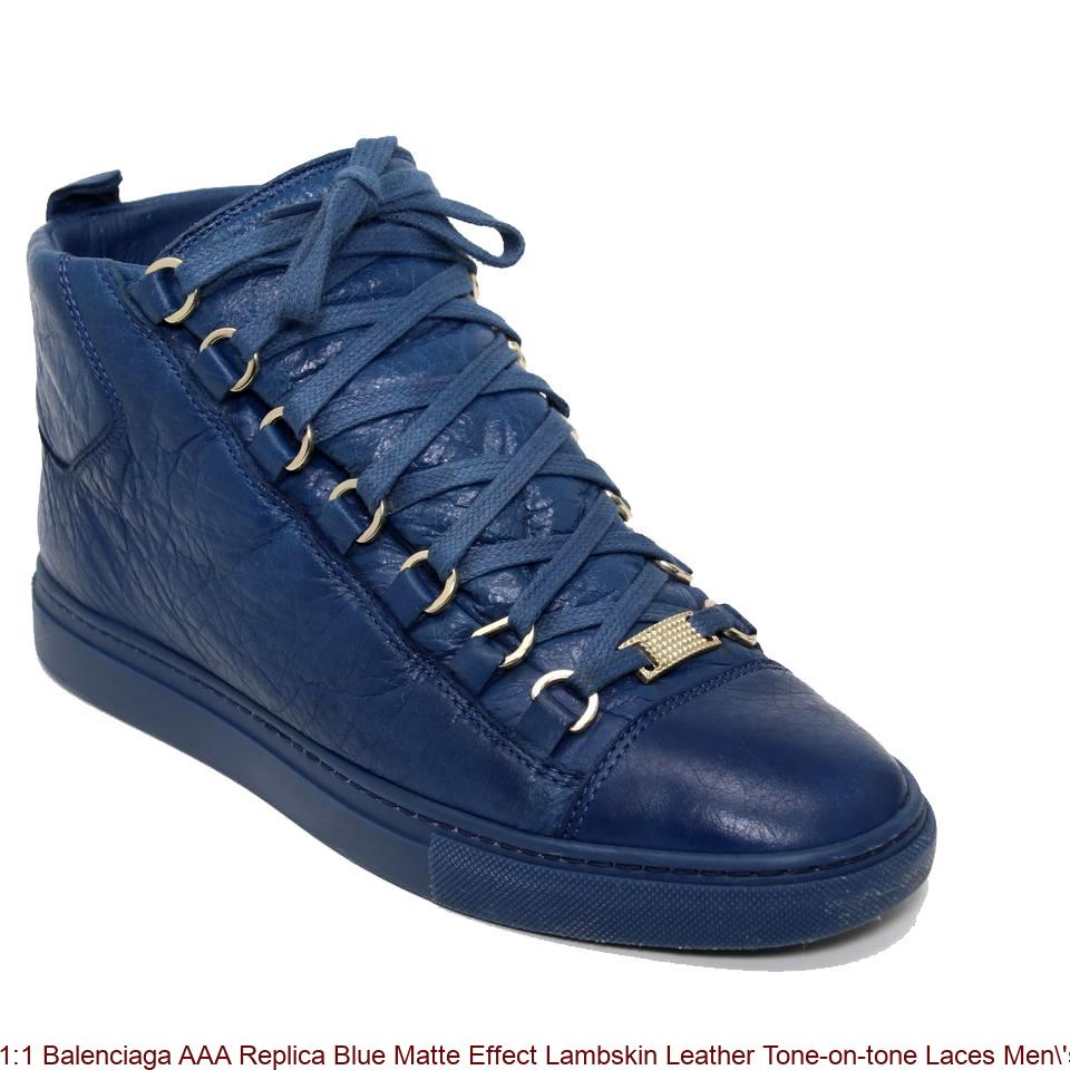 1:1 Balenciaga AAA Replica Blue Matte Effect Lambskin Leather Tone-on ...