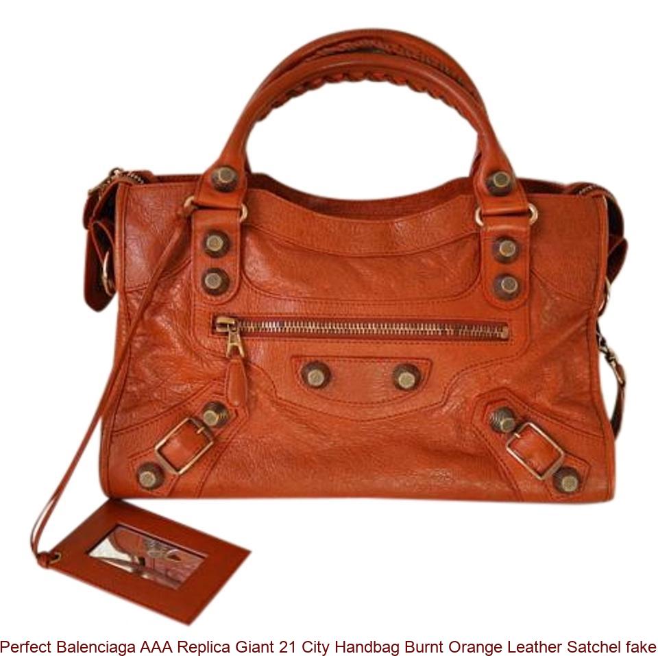 Perfect Balenciaga AAA Replica Giant 21 City Handbag Burnt Orange ...